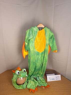 Cracker Barrel Green 2-Piece Toddler Dragon Halloween Costume Size 3T